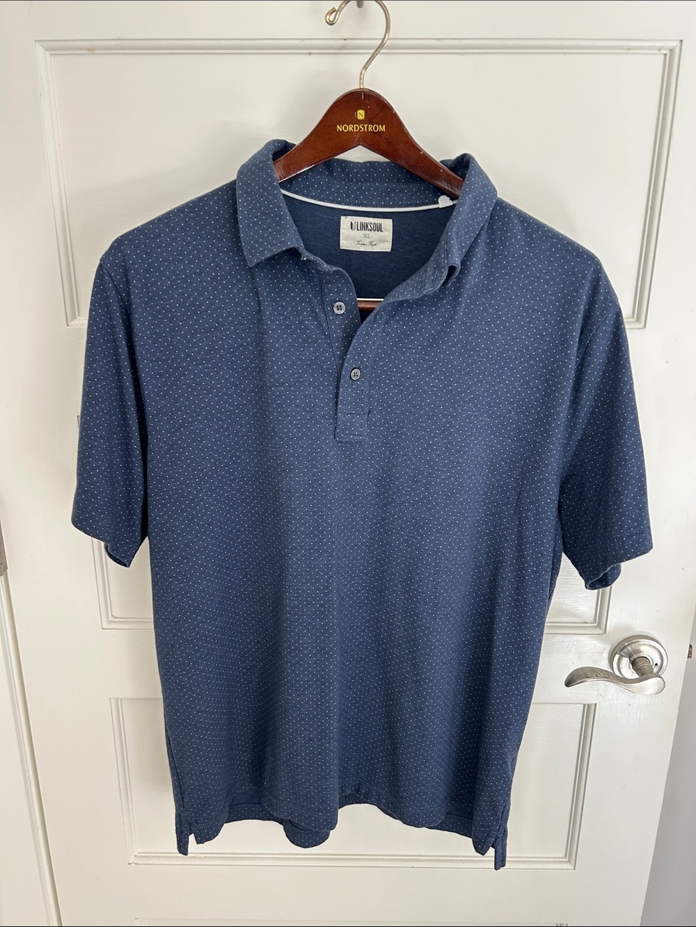 Linksoul Like New Golf Men's Navy Microdot Polo Shirt XL
